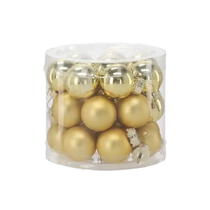 Ялинкова іграшка Chomik скляні кульки 24 шт, 2,5 см, золотисті (5900779882126_1) изображение 1