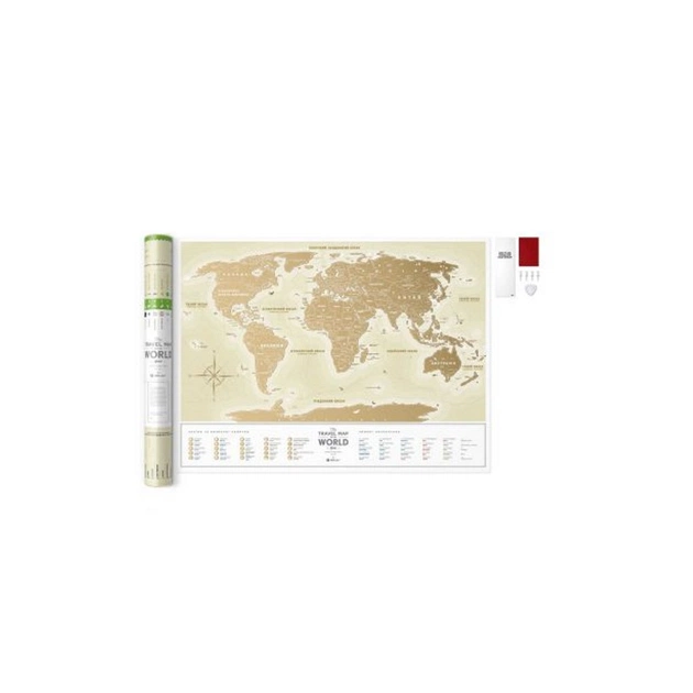 Скретч карта 1DEA.me Travel Map Gold World украинский (13001) - изображение 3