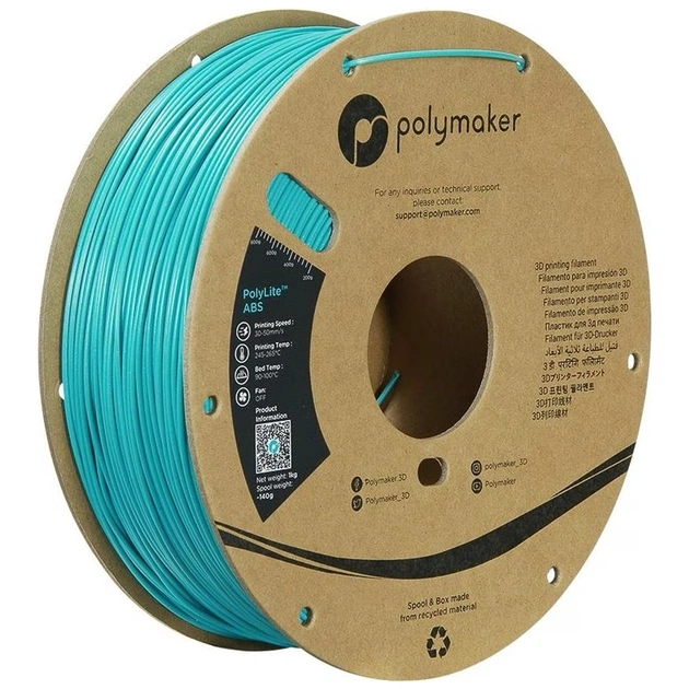 Пластик для 3D-принтера Polymaker ABS POLYLITE GALAXY 1,75mm 1kg TEAL (PE01038) - зображення 1