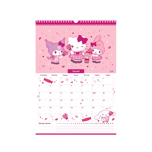 Календарь Kite планер настенный Hello Kitty 2026 год (HK26-440) - изображение 3