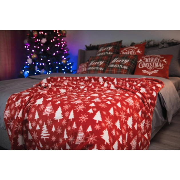 Плед Ardesto Christmas Fleece 130x160см, 100% поліестер, засніжені ялинки (ART0715PB) - picture 9