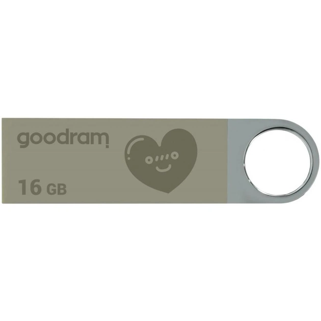 USB флеш накопичувач Goodram 16GB UUN2 Valentine Silver USB 2.0 (UUN2-0160S0R11-V) - изображение 1