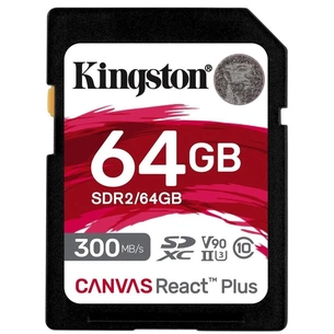 Карта пам'яті Kingston 64GB class 10 UHS-II U3 Canvas React Plus (SDR2/64GB) зображення 1