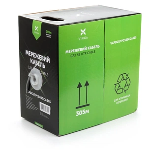 Кабель мережевий Vinga UTP Cat5e CCA 4 pairs 305 m (VCPDCUTPC505CCA305) изображение 1