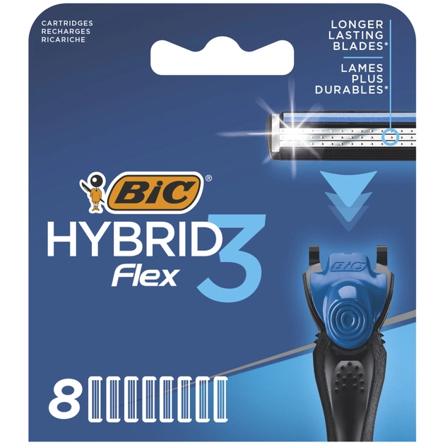 Змінні касети Bic Flex 3 Hybrid 8 шт. (3086123480933) - изображение 1