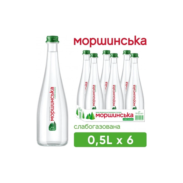 Мінеральна вода Моршинська Преміум 0.5 сл/газ скл. (4820017000239) - изображение 1