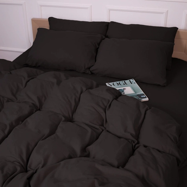 Постільна білизна MirSon 002 Black Фланель 2 x 160 x 220 Сімейний Євро (2200009648281) - picture 11