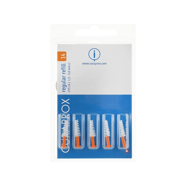 Щітки для міжзубних проміжків Curaprox Regular Refill CPS 14 Ортодонтичні D 1.5 - 5 мм Без тримача 5 шт. (7612412213713) - изображение 1