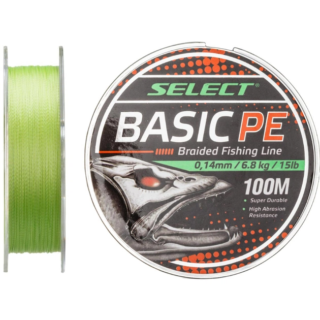 Шнур Select Basic PE 100m Light Green 0.10mm 10lb/4.8kg (1870.27.47) - зображення 1