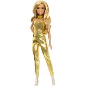 Лялька Barbie Модниця в золотистому комбінезоні (HRH19) зображення 1