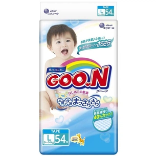 Підгузки GOO.N для дітей 9-14 кг (L, унісекс, на липучках, 54 шт) (853623) зображення 1