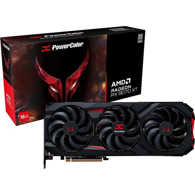 Видеокарта AMD Radeon RX 9070 XT 16GB GDDR6 Red Devil PowerColor (RX9070XT 16G-E/OC) - изображение 1