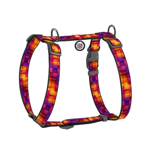 Шлея для собак WAUDOG Nylon з QR-паспортом анатомічна H-подібна "Куби 3Д" пластиковий фастекс XL (323-4057) зображення 1