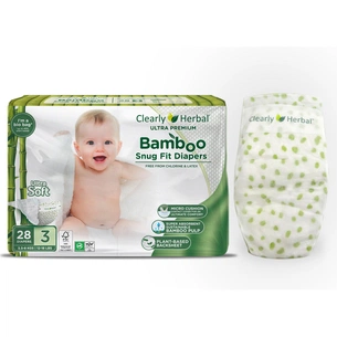 Підгузки Clearly Herbal Bamboo, розмір 3 (5,5-8 кг), 28 шт (1135) зображення 1