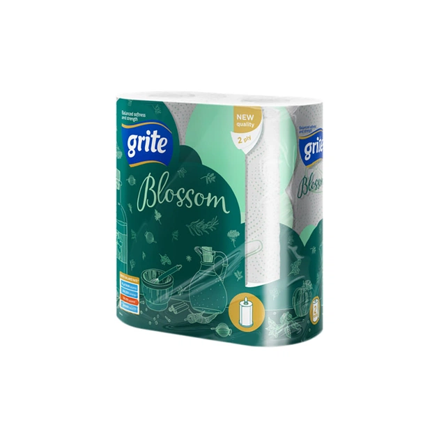 Паперові рушники Grite Blossom 2 шари 2 рулони (4770023348637) - зображення 1