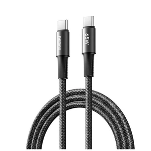 Дата кабель USB-C to USB-C 1.2m 65W aluminum alloy braided black Remax (6954851216414) зображення 1