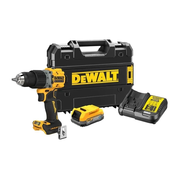 Шуруповерт DeWALT XR Li-Ion PowerStack 90 Нм, 18V 1x1.7Ah, кейс TSTAK (DCD805E1T) - picture 1