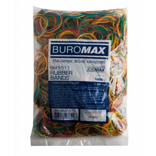Резинки для грошей Buromax JOBMAX assorted colors, 1000 г (BM.5517) зображення 1