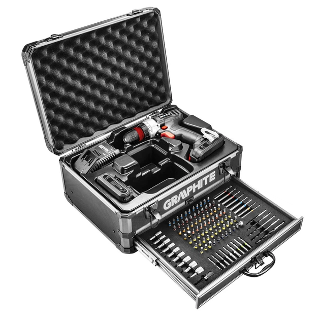 Шуруповерт Graphite Energy + SET, 18В, 2х2.0 Ач, 109ед. кейс (58G022-PS15) - picture 5
