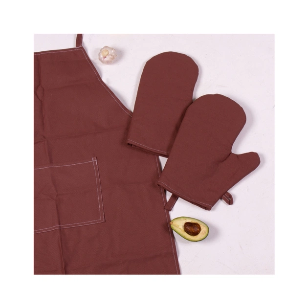 Фартух MirSon Набір 19-1217 Chocolate perla бязь дві прихватки + дві рукавички-прихватки + фартух (2200006752684) - picture 3