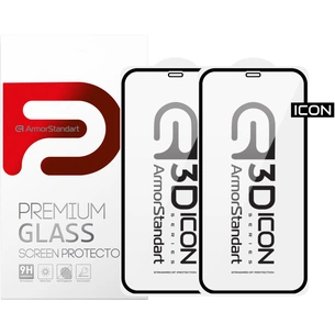Скло захисне Armorstandart Icon 3D iPhone 11/XR Black 2pcs (ARM56215-GI3D-BK) зображення 1