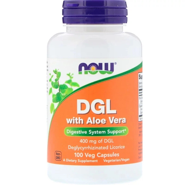 Травы Now Foods Лакрица и Алое Вера, DGL with Aloe Vera, 400 мг, 100 капсул (NOW-04654) - изображение 1