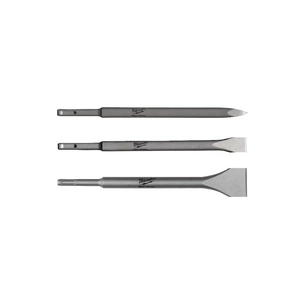 Зубило Milwaukee набір SDS-PLUS, гостре, пласке, широке, 250мм, 3шт (4932430001) зображення 1