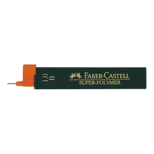 Грифель для механічного олівця Faber-Castell Super-Polymer В (діаметр 1,0 мм), 12 штук у пеналі (6055) зображення 1