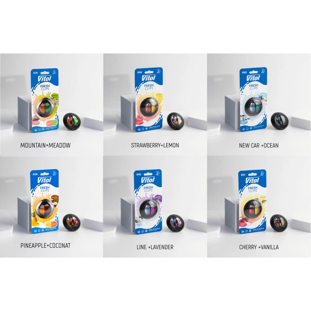 Ароматизатор для автомобіля VITOL Fresh Clips Pineapple+Coconat (VFC06) - picture 3
