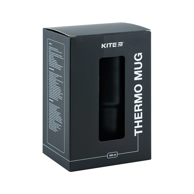 Термокружка Kite з ручкою 600 мл чорна (K24-1207-1) - зображення 8