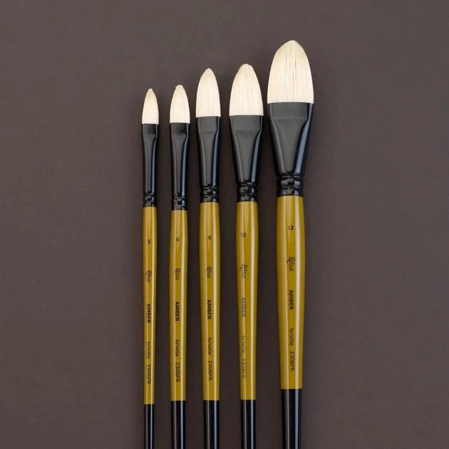 Пензлик для малювання Rosa Щетина овальна, AMBER 2306FR, №4 (4823098533443) - picture 5