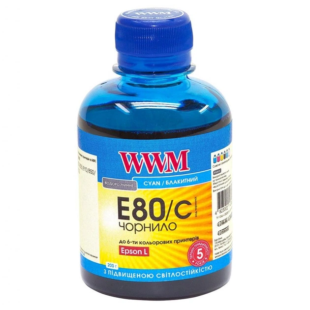 Чорнило WWM EPSON L800 Cyan (E80/C) - зображення 1