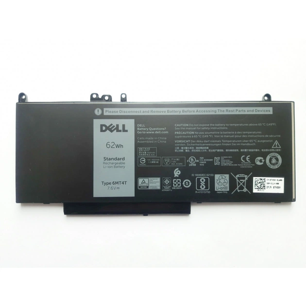 Аккумулятор для ноутбука Dell Latitude E5570 6MT4T, 7750mAh (62Wh), 4cell, 7.6V, Li-ion (A47176) - изображение 1