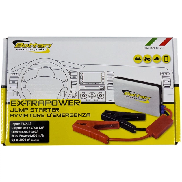 Пуско зарядний пристрій Bottari АКБ 6600 мАч до 2000CC (бензин) "EXTRAPOWER" (30315-IS) - picture 8