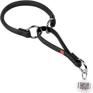 Нашийник для тварин WAUDOG Soft з QR паспортом, круглий, Ш 8 мм Д 32-40 см чорний (75291) зображення 1