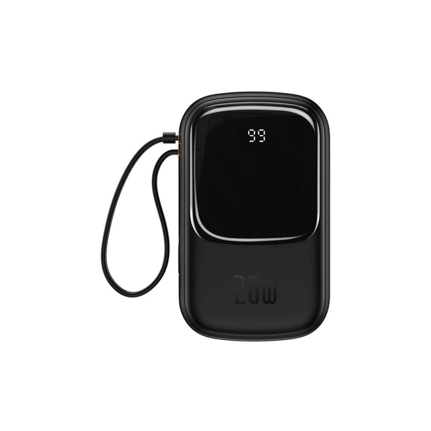 Батарея універсальна Baseus Qpow 20000mAh 20W, PD/3.0, QC/3.0, built-in lightning, black (PPQD060201) - зображення 1