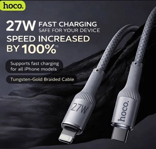 Дата-кабель HOCO USB-C to Lightning 27W 1m зображення 1