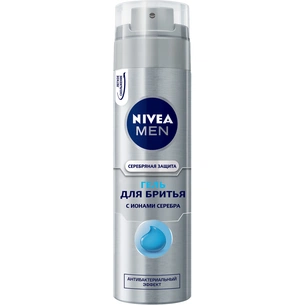 Гель для гоління Nivea Men Срібний захист із іонами срібла 200 мл (4005808540013) зображення 1