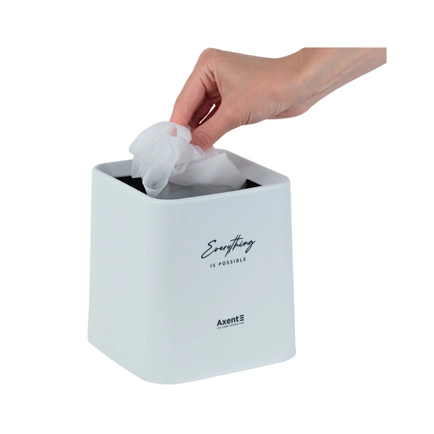 Корзина для бумаг Axent Настольный мусорный контейнер, квадратный, белый (2132-21-A) - изображение 4