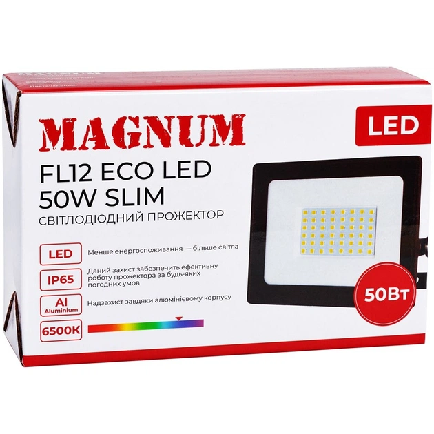 Прожектор MAGNUM FL12 ECO LED 50Вт slim 6500К IP65 (90018085) - picture 5