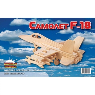 Збірна модель Мир деревянных игрушек Літак F-18 (П061) зображення 1