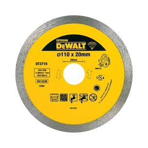 Диск пильний DeWALT алмазний граніт/мармур/цегла/кахель, 110х1.6х20 мм для плиткорізу DWC410 (DT3715) зображення 1
