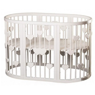 Ліжечко Ingvart SMART BED OVAL з сердечками молочний (2349001) зображення 1