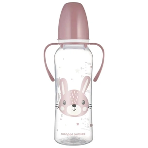 Пляшечка для годування Canpol babies CUTE ANIMALS стандартна з ручками 250 мл рожева (11/845_pin) зображення 1
