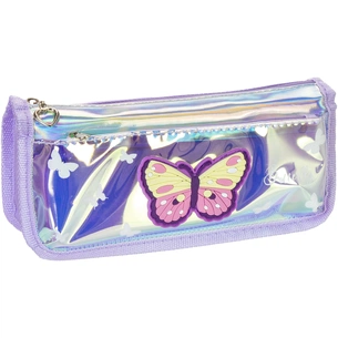 Пенал Cool For School голографічний 2 відділення Butterfly фіолетовий (CF86965) зображення 1