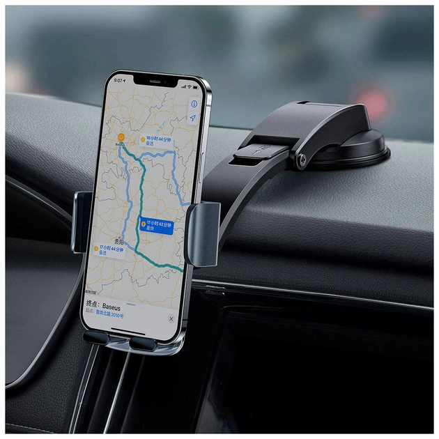 Універсальний автотримач Baseus Easy Control Clamp Car Mount Holder (A Set) Black (SUYK000001) - picture 6