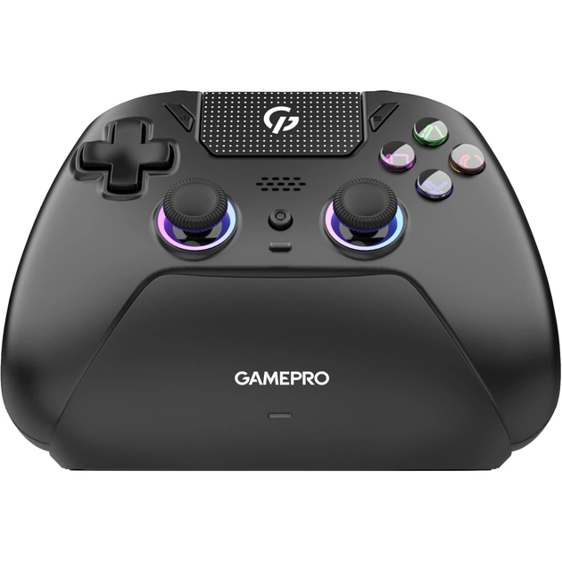 Геймпад GamePro із зарядною станцією 2.4G/BT 5.1/USB (Switch/PS/PC/iOS/Android) RGB Black (GPS20BDOC) - зображення 1