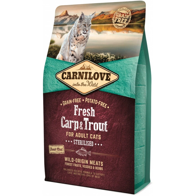 Сухий корм для кішок Carnilove Fresh Carp and Trout Sterilised for Adult cats 2 кг (8595602527441) - изображение 1