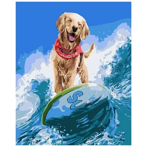 Картина по номерам Strateg Пухнастий серфінгіст 40х50 см (SY6173) зображення 1