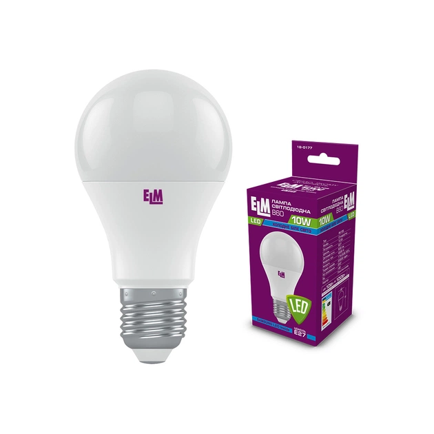 Лампочка ELM B60 10W PA10S E27 4000K (18-0177) - зображення 1